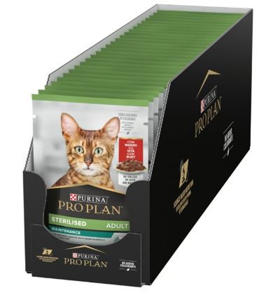 PRO PLAN STERILISED WET CAT FOOD WITH BEEF GRILLED IN GRAVY, 85G