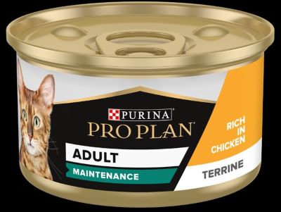 PRO PLAN ADULT MAINTENANCE, WET CAT FOOD, TERRINE RICH IN CHICKEN, 85g